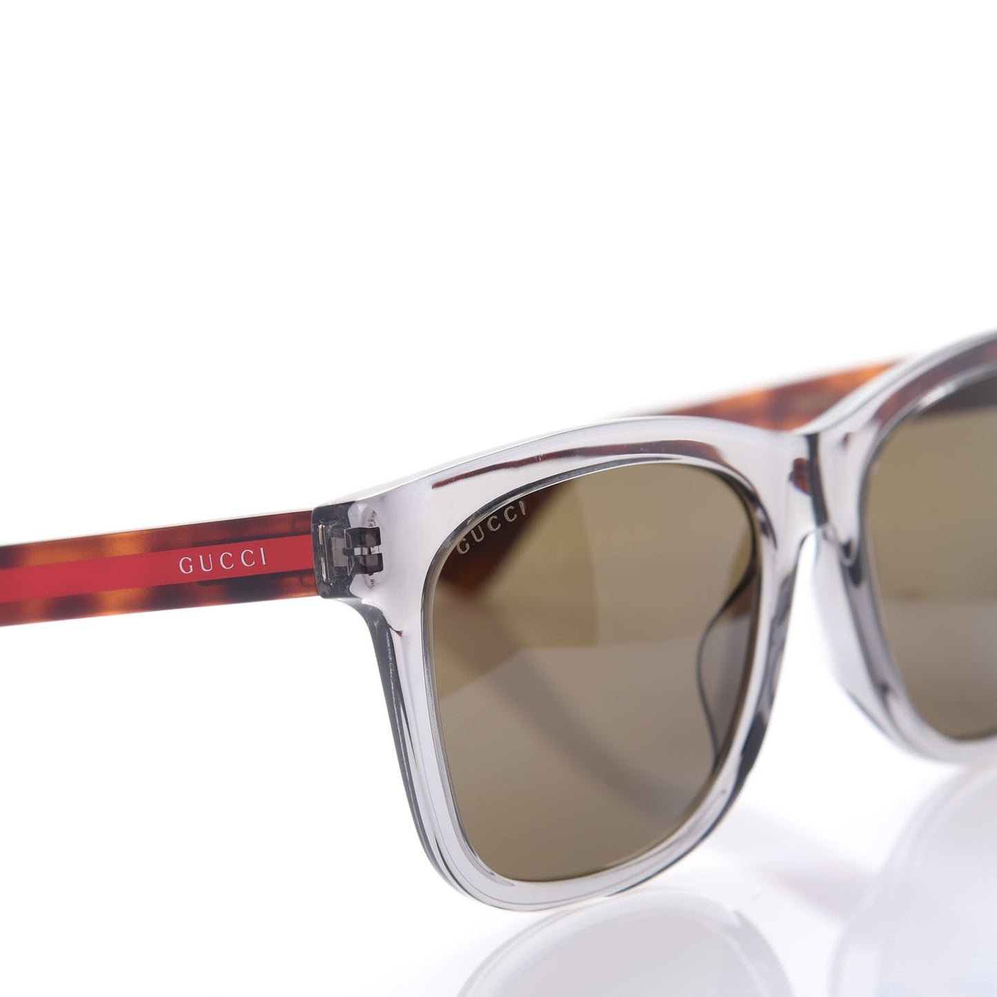 Acetate Square Frame Web Sunglasses GG0057SK Grey Havana