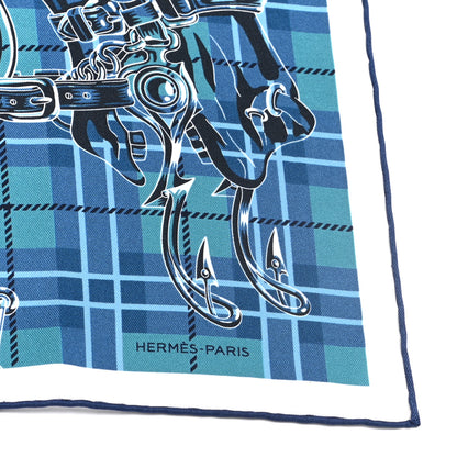 Hermes Silk Cheval Punk Pocket Square Ciel Black 4 of 5