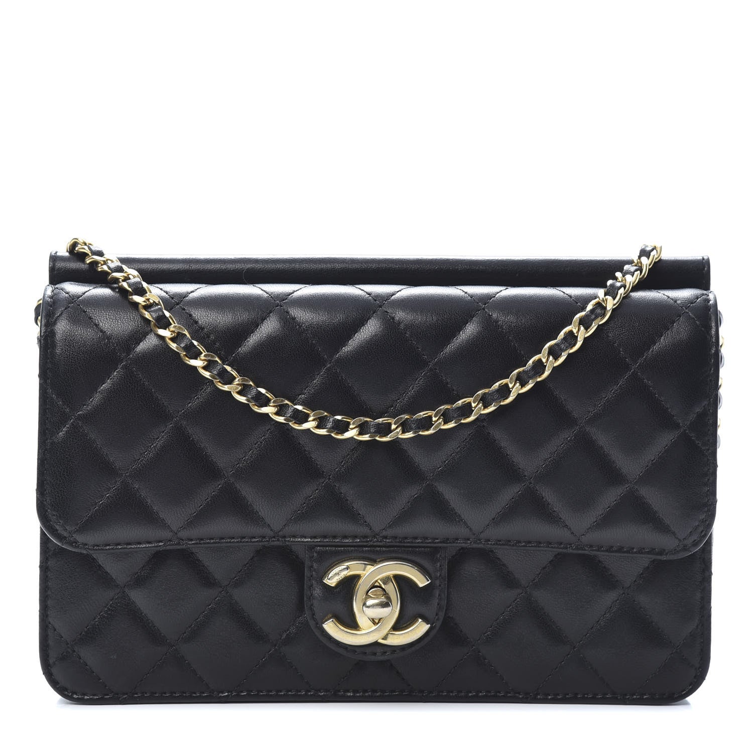 Chanel Lambskin Quilted Medium Crossing Times Flap Black 1 of 13
