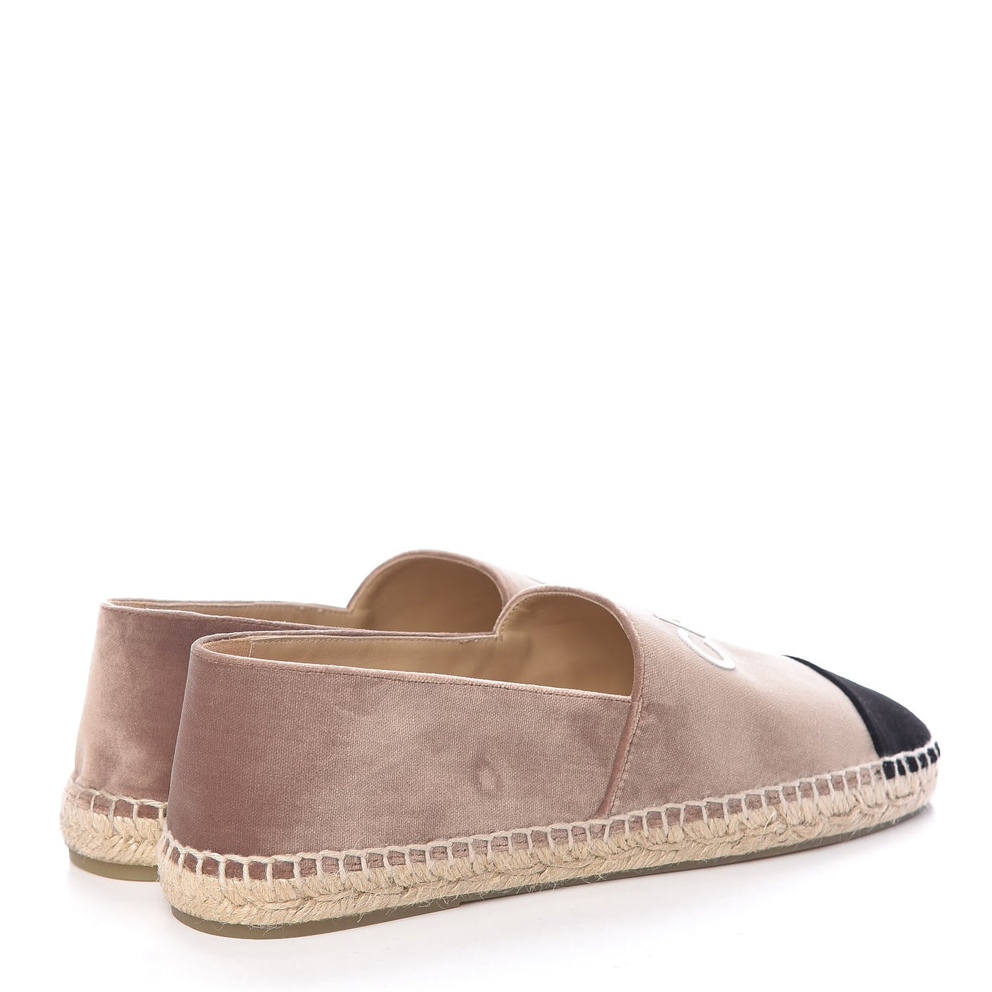 Velvet Logo Espadrilles 41 Beige Black