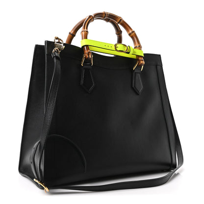 Gucci Calfskin Medium Diana Tote Bag Black Yellow Fluo 3 of 10