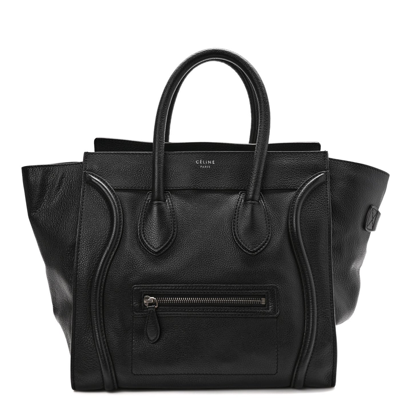 Drummed Calfskin Mini Luggage Black