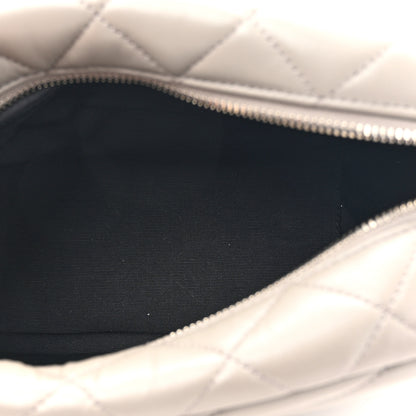 Saint Laurent Calfskin Y Quilted Monogram Small Loulou Bowling Bag Light Gray 5 of 10