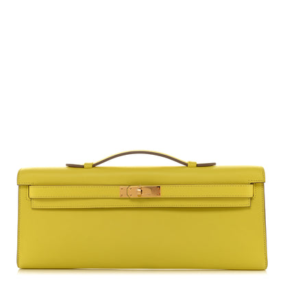 Hermes Swift Kelly Cut Clutch Pochette Lime 1 of 9