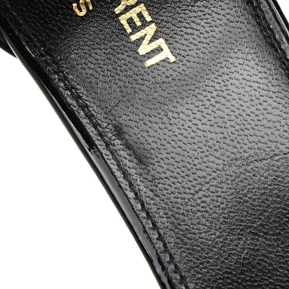 Saint Laurent Patent Calfskin Amber 105 Ankle Strap Sandals 38.5 Black 14 of 16