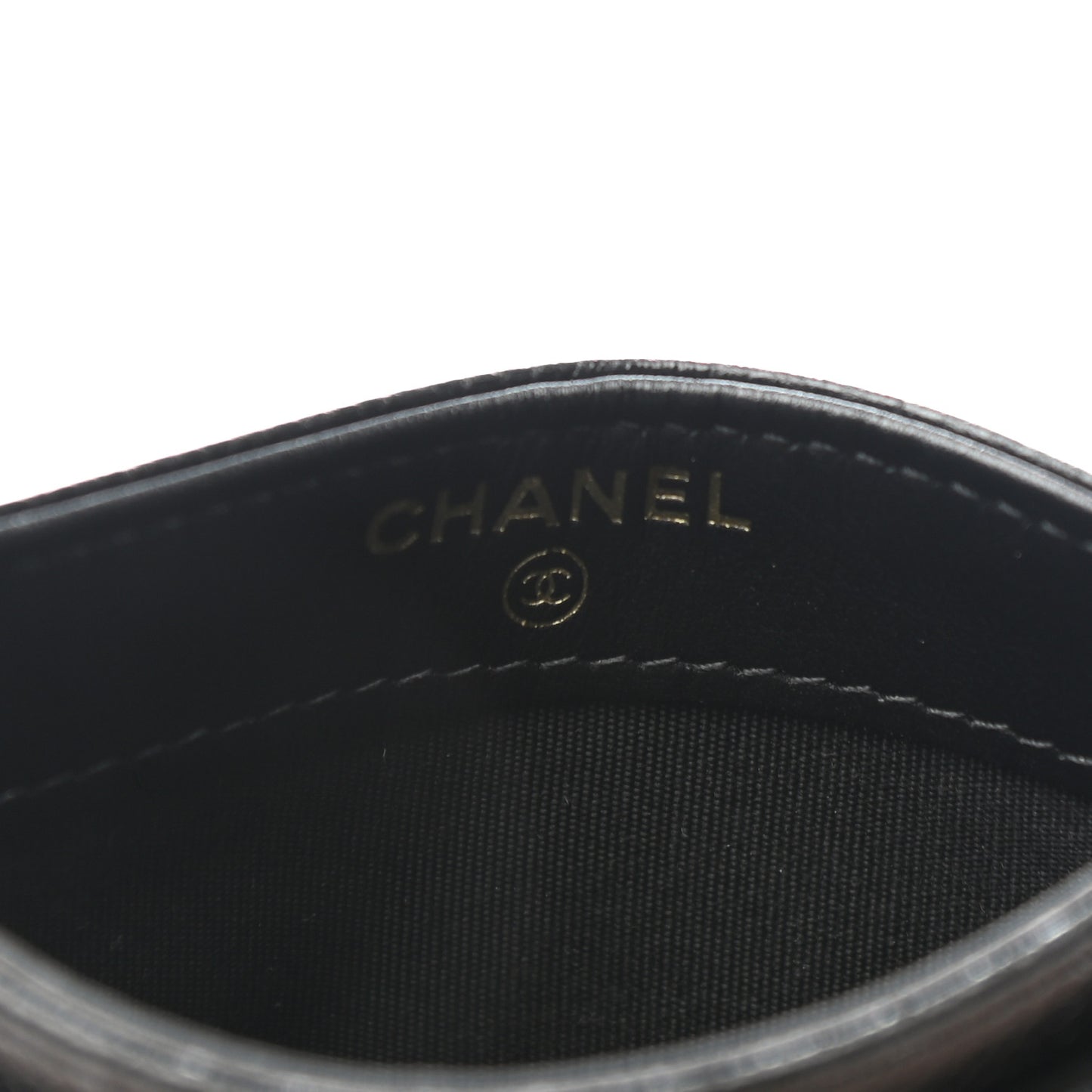 Caviar Camellia Embossed Card Holder Black