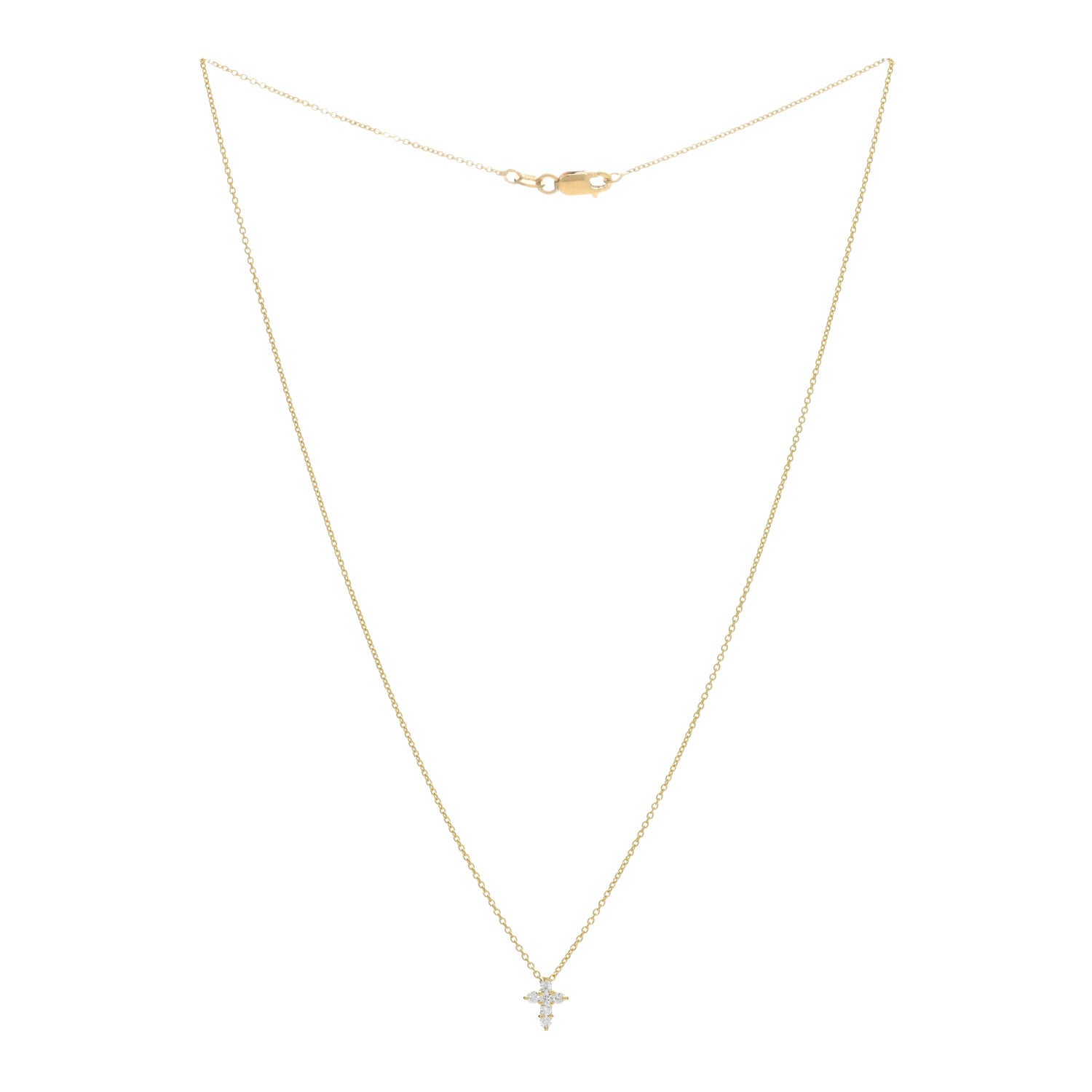 Roberto Coin 18K Yellow Gold Diamond Tiny Treasures Baby Cross Pendant Necklace 2 of 4