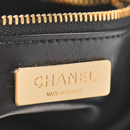 Chanel Shiny Crumpled Calfskin Quilted Mini 31 Shopping Bag Black 6 of 9