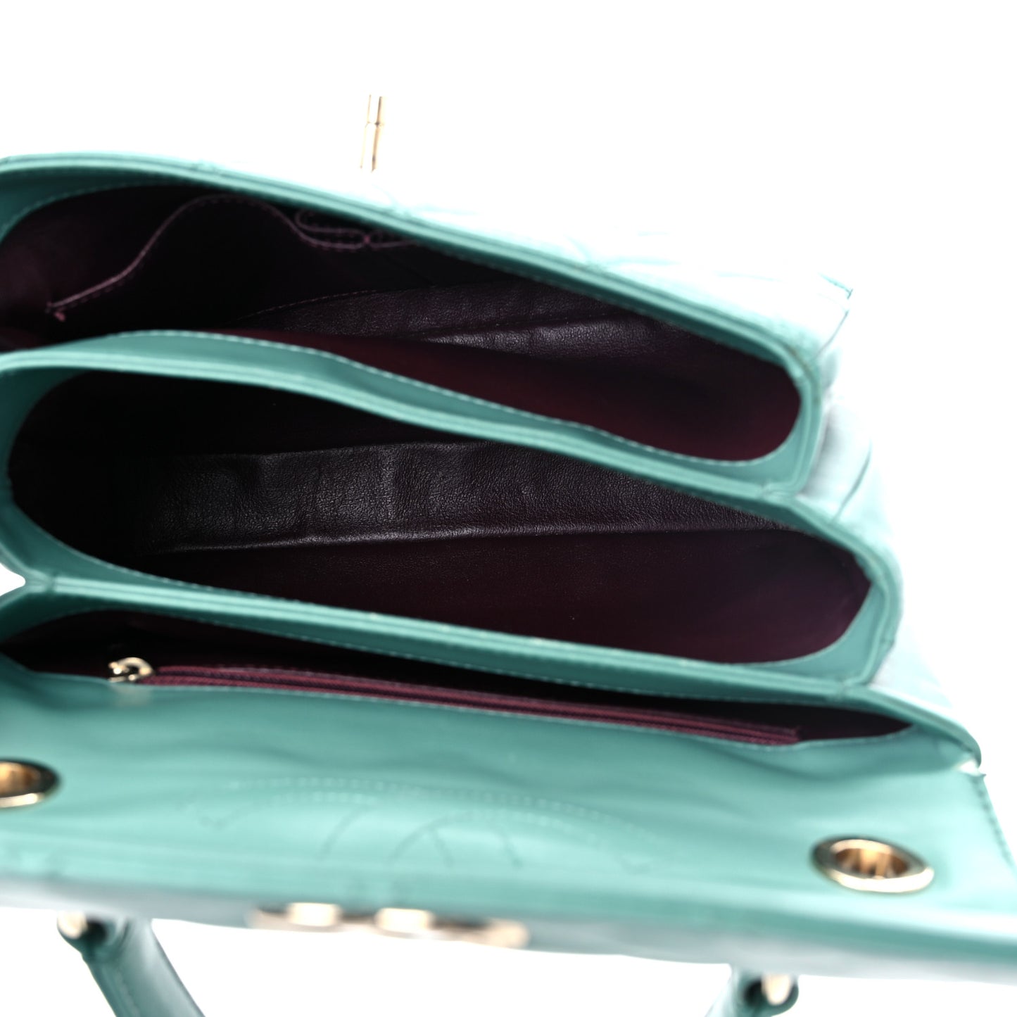 Lambskin Quilted Small Trendy CC Flap Dual Handle Bag Light Green