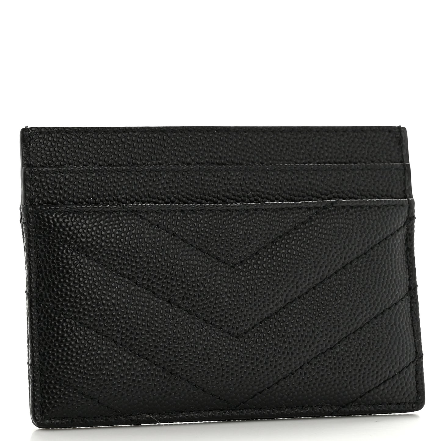 Grain De Poudre Matelasse Chevron Monochrome Monogram Credit Card Case Black