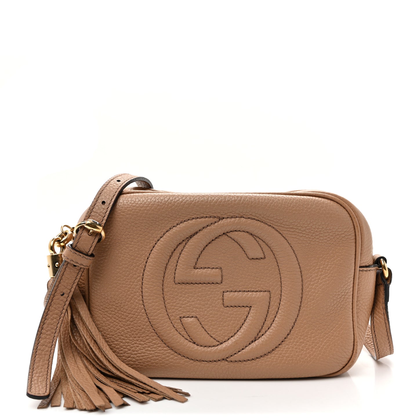 Pebbled Calfskin Small Soho Disco Bag Camelia