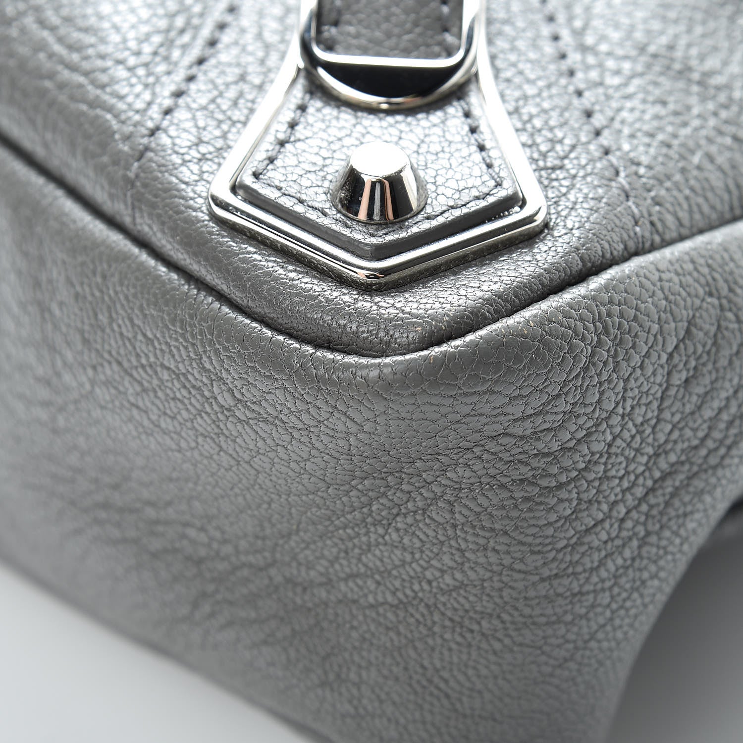 Balenciaga Chevre Silver Metallic Edge Hardware Town Gris Acier 12 of 17