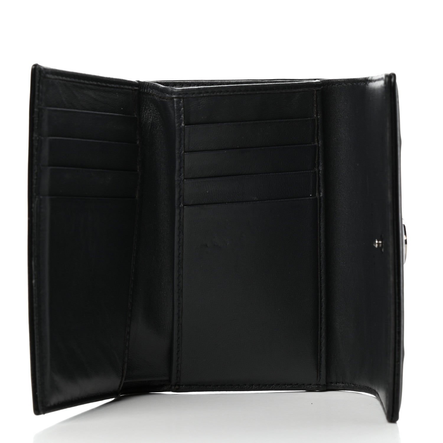 Christian Dior Metallic Patent Micro-Cannage Diorama Elancee Wallet Onyx Black 5 of 6