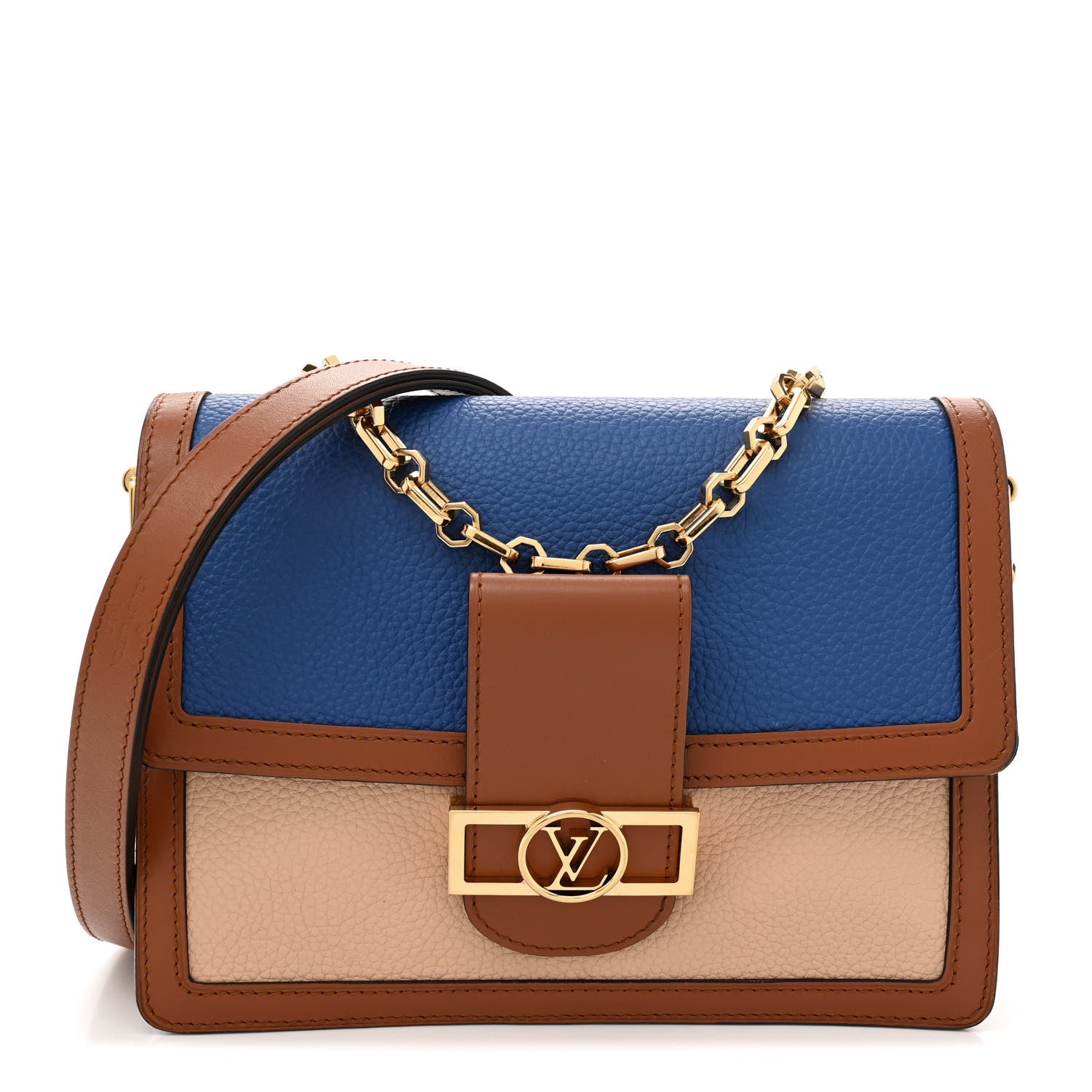 Louis Vuitton Taurillon Dauphine MM Blue Beige 1 of 11