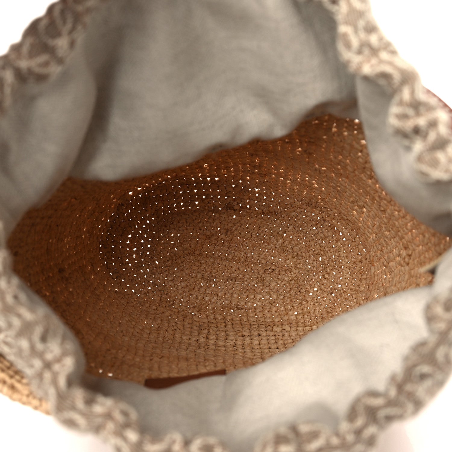 Loewe Calfskin Raffia Anagram Paulas Ibiza Pochette Bag Natural Tan 5 of 8