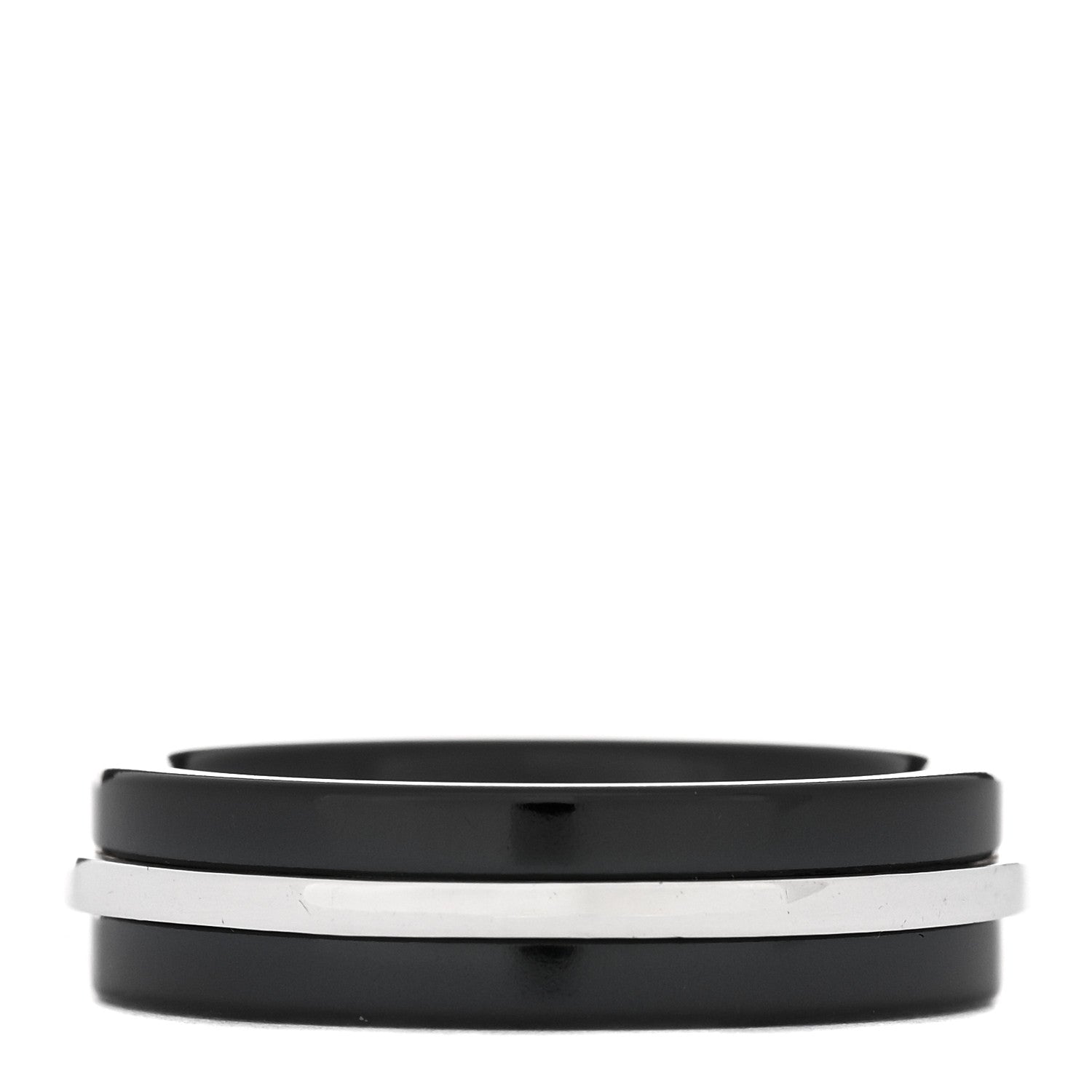 Tiffany Sterling Silver Titanium Tiffany T Wide Band Ring 56 7.5 3 of 5