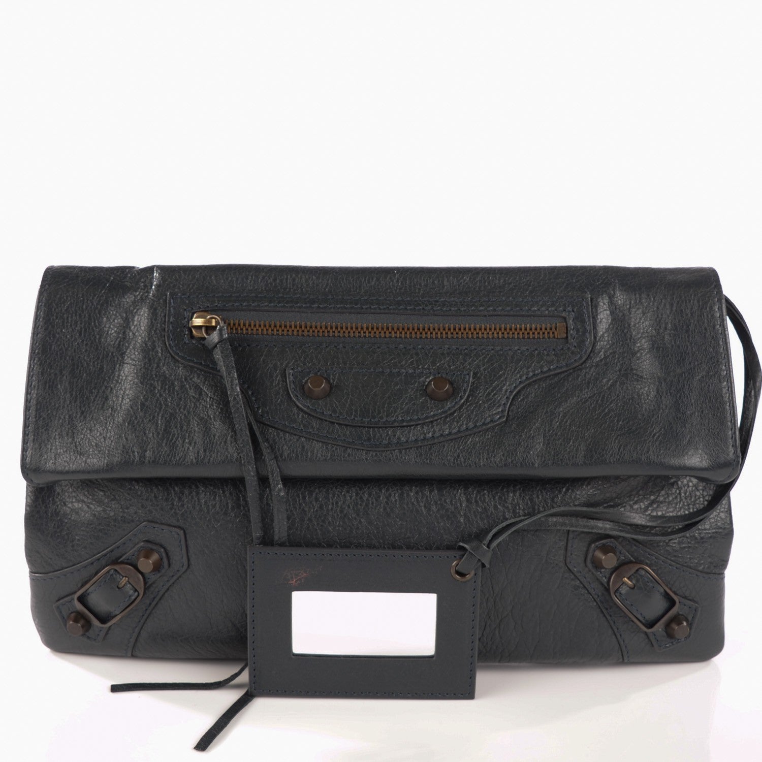 Balenciaga Agneau Classic Hardware Envelope Clutch Anthracite 5 of 9