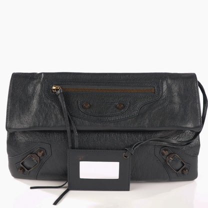Balenciaga Agneau Classic Hardware Envelope Clutch Anthracite 5 of 9