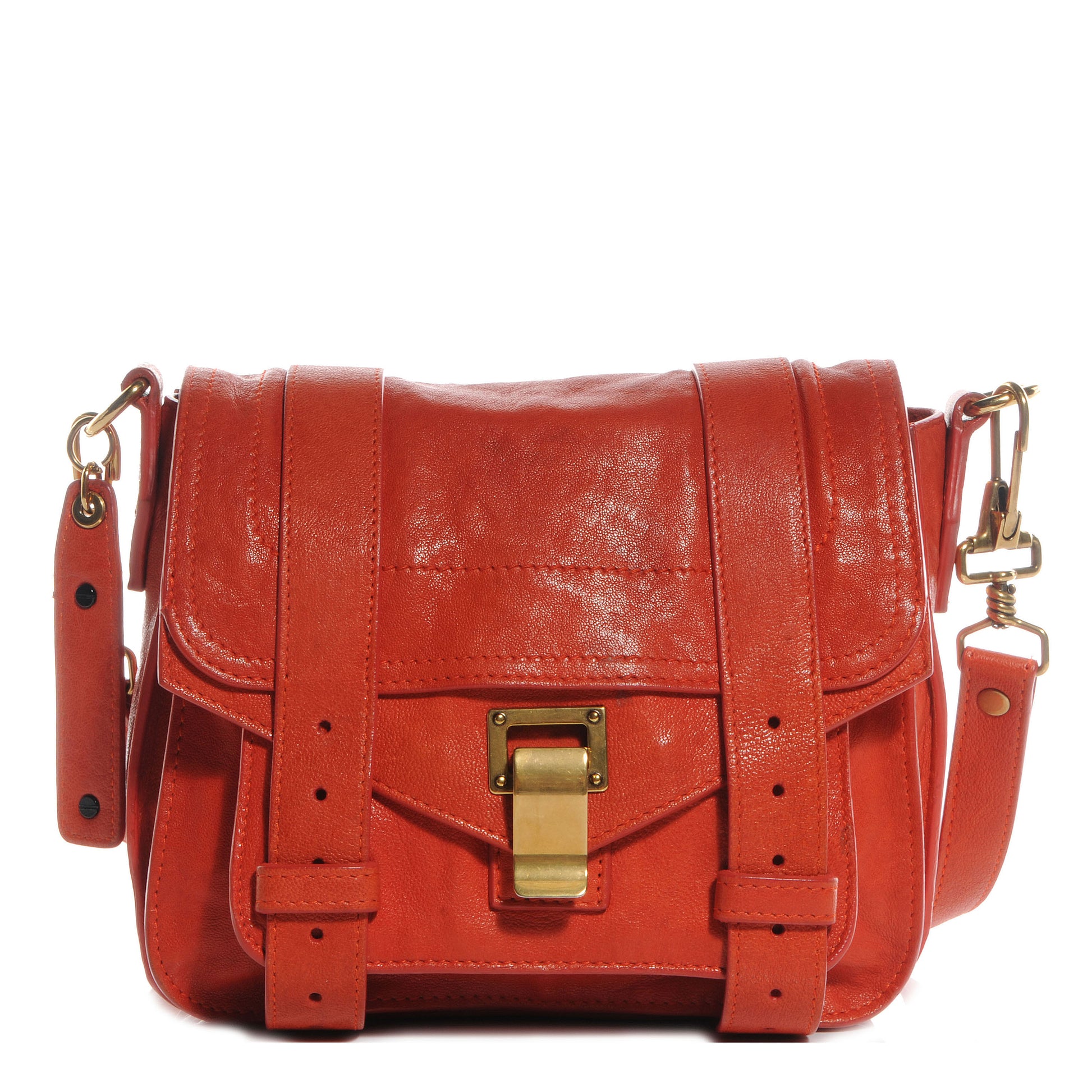 Proenza Schouler Leather PS1 Mini Pouch Messenger Bag Orange 1 of 11