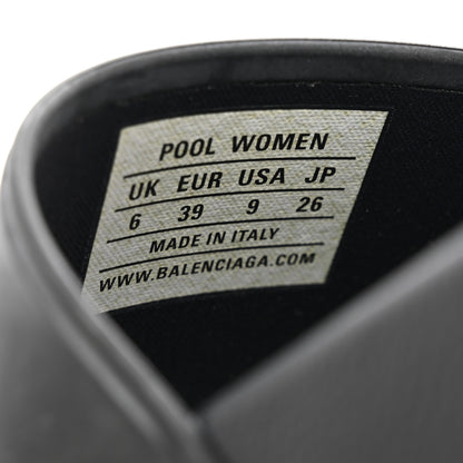 Balenciaga Rubber Paris Logo Womens Slide Sandals 39 Black 7 of 8