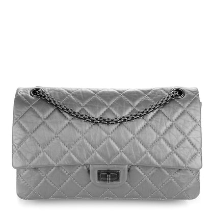 Chanel Metallic Aged Calfskin Quilted 2.55 Reissue 227 Dark Silver 1 of 8