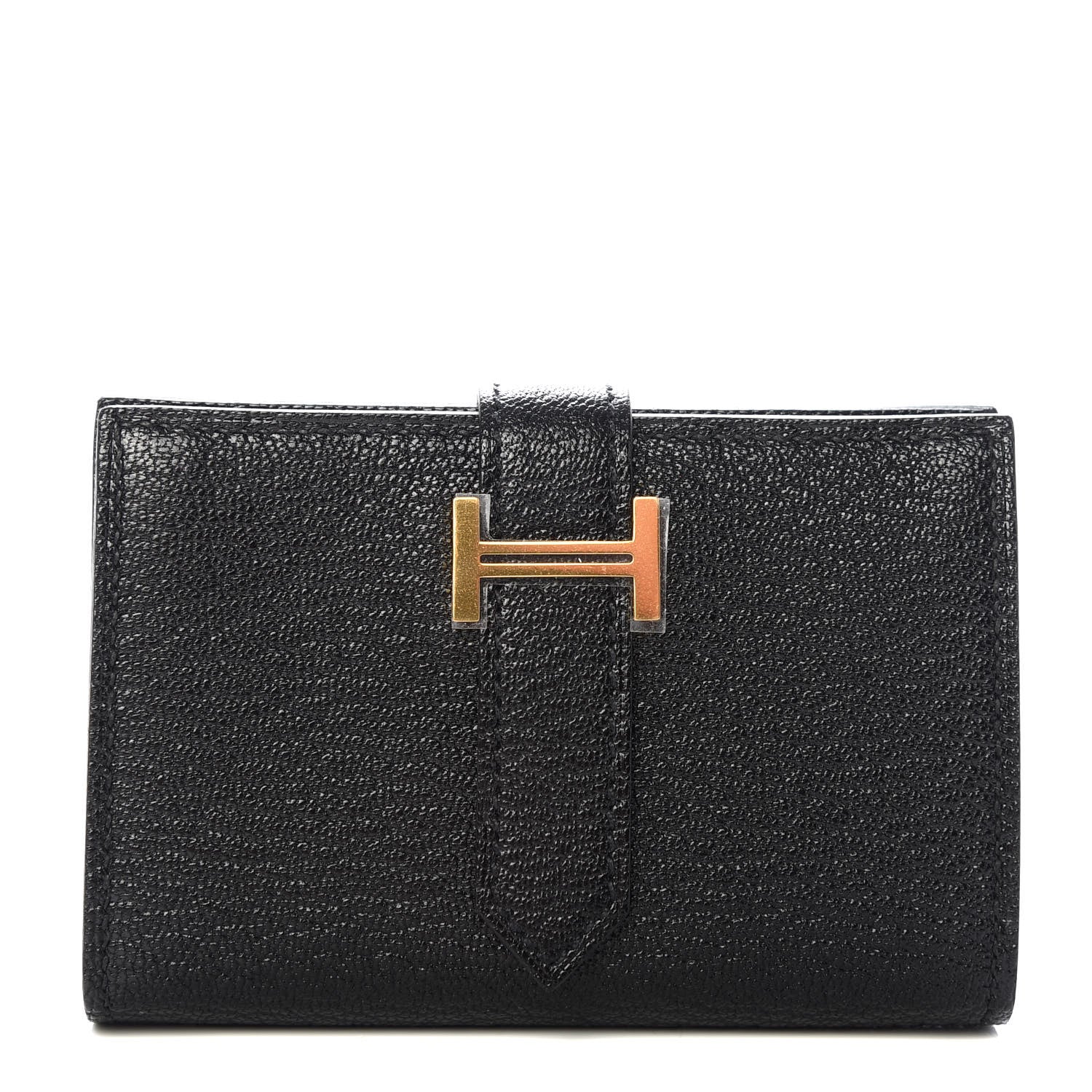 Hermes Chevre Mysore Mini Bearn Wallet Black 1 of 7