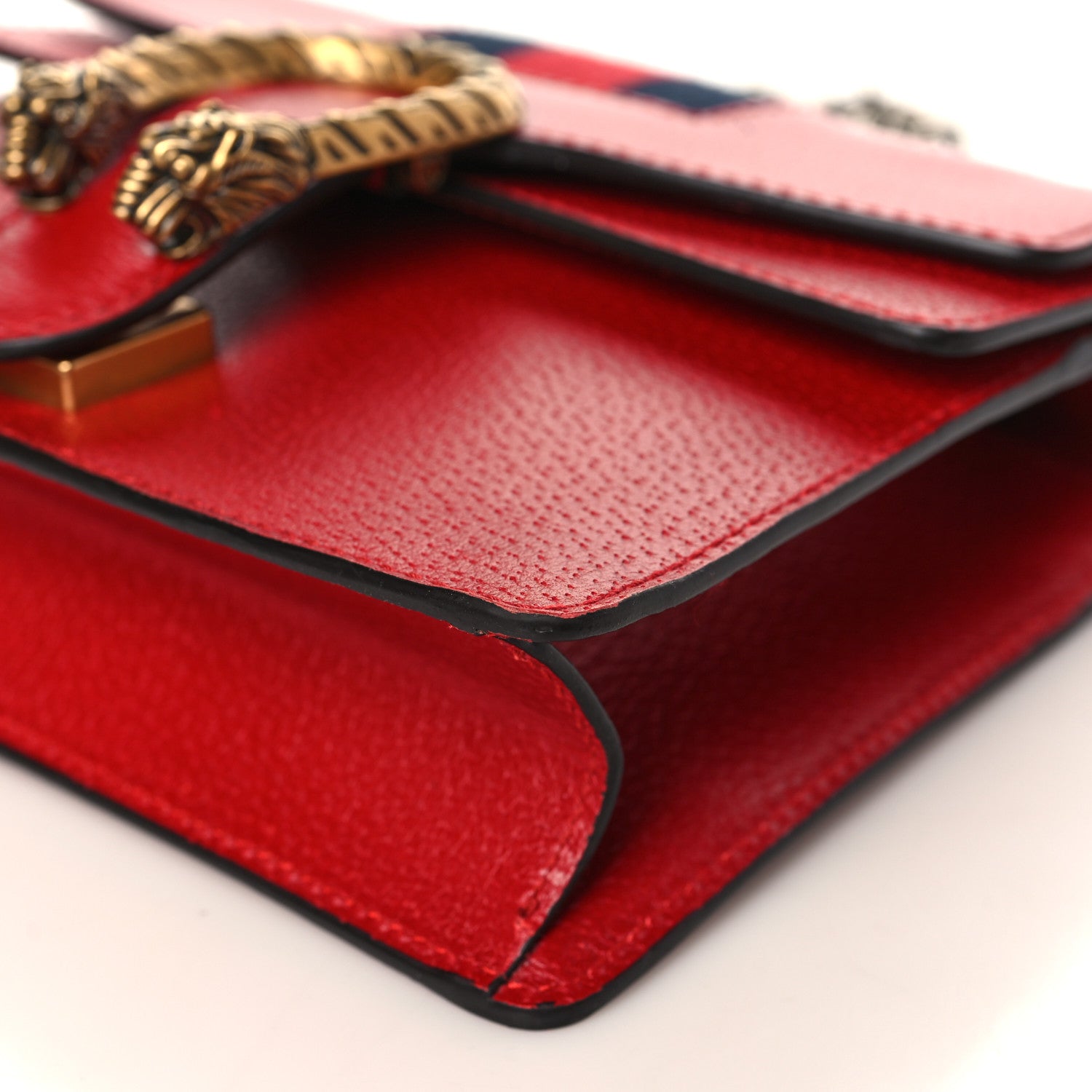 Gucci Textured Calfskin Web Mini Dionysus Shoulder Bag Hibiscus Red 9 of 9