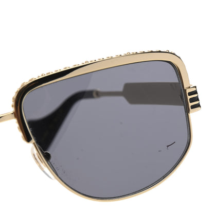 Gucci Squared Aviator Sunglasses GG0585S Gold Grey 9 of 10