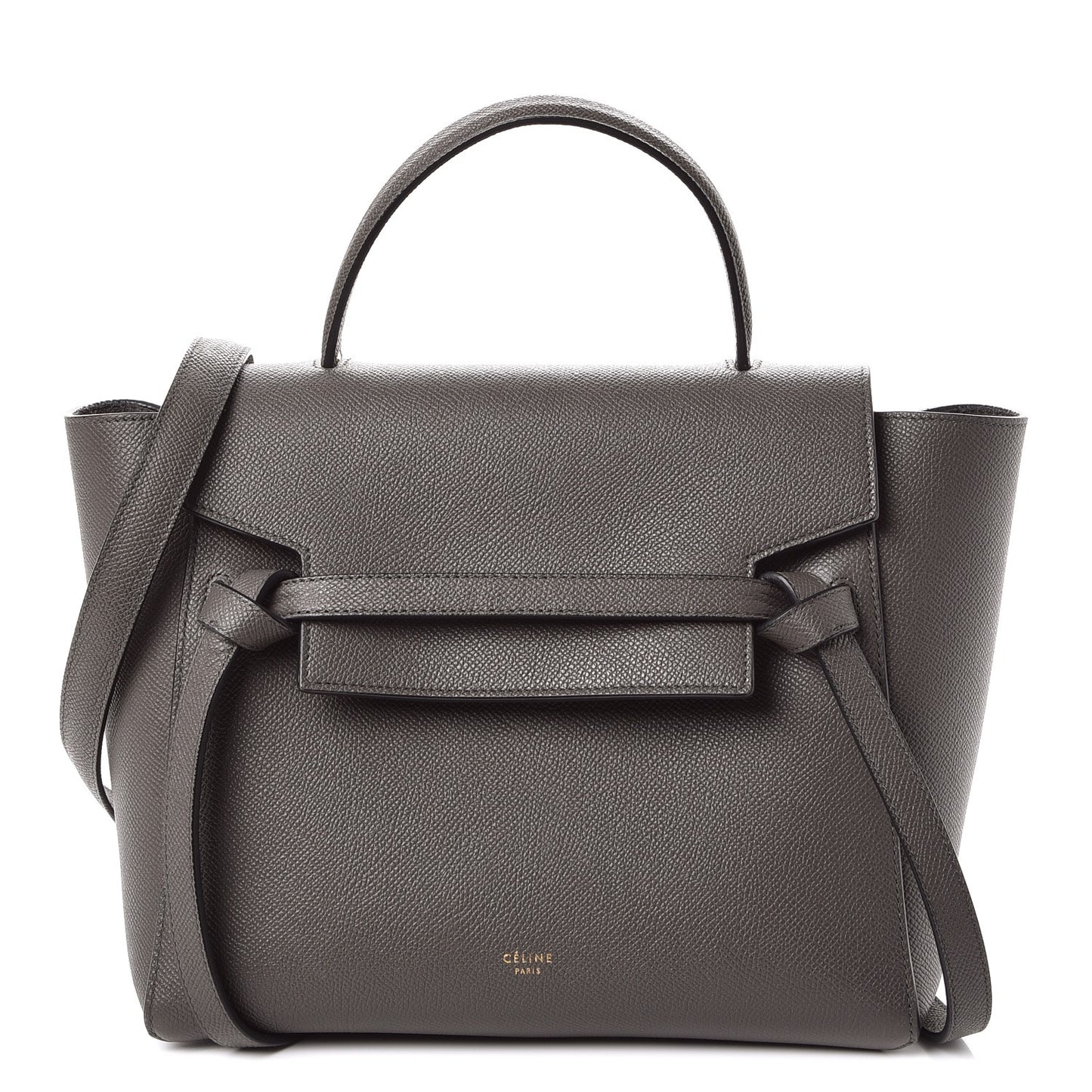 Grained Calfskin Micro Belt Bag Grey