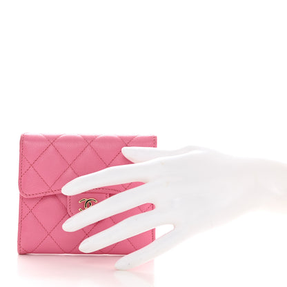 Chanel Caviar Quilted Compact Flap Wallet Pink 2 of 8
