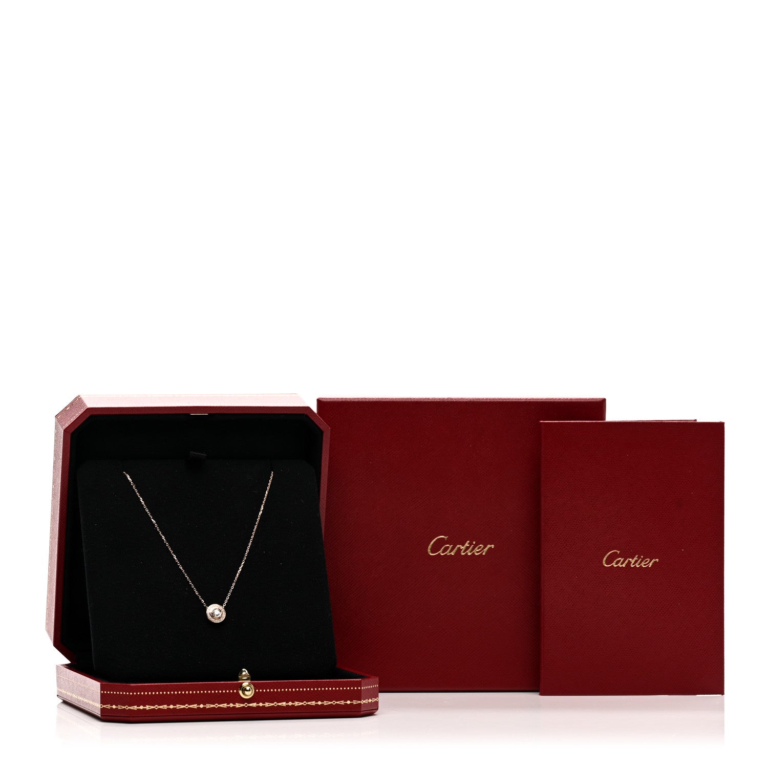 Cartier 18K Pink Gold Diamond .25ct D'Amour Pave Necklace 5 of 5