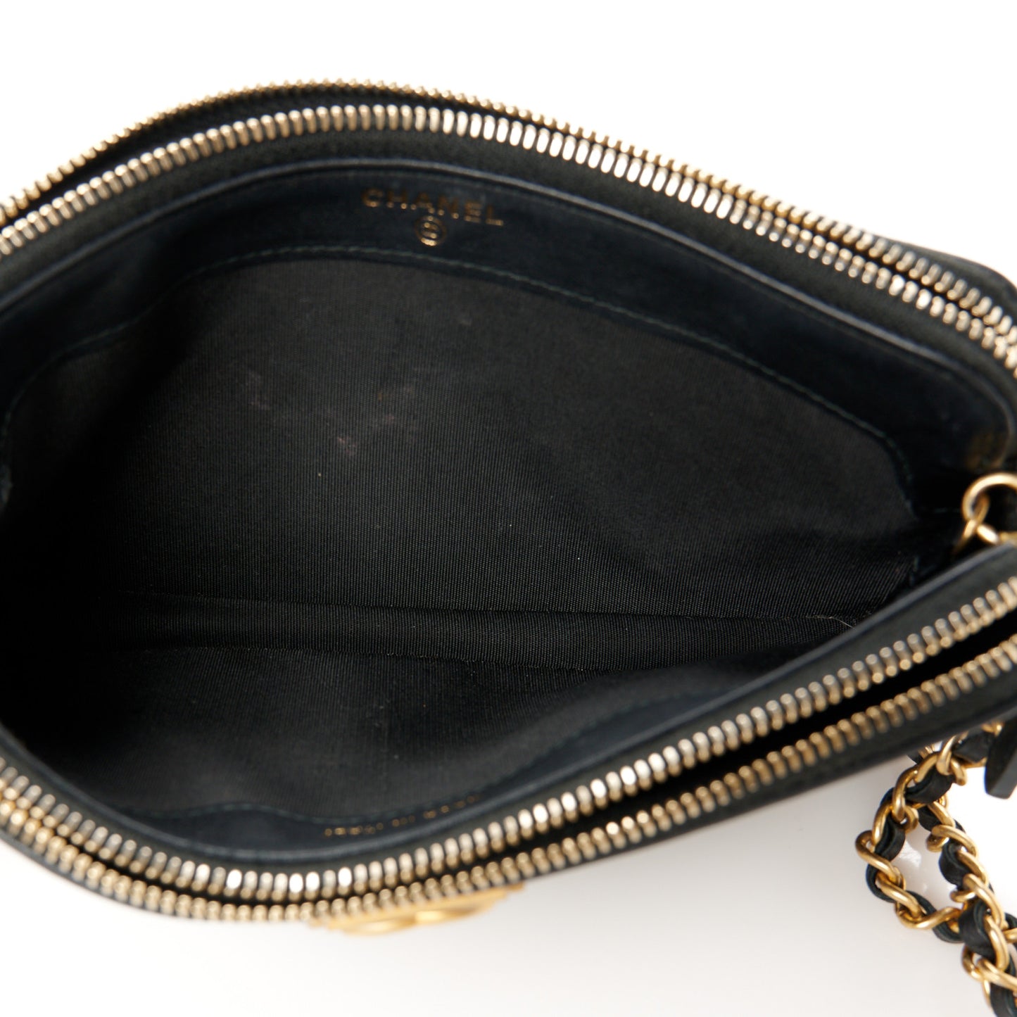 Lambskin Quilted Small Boy Clutch With Chain Black