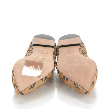 Valentino Garavani Calf Hair Leopard Print Rockstud Ballerina Flats 38 Fucile Al Campion 5 of 7