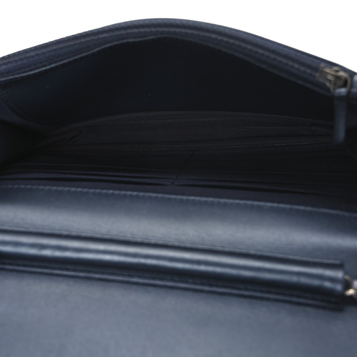 Iridescent Calfskin Quilted Boy Wallet On Chain WOC Blue