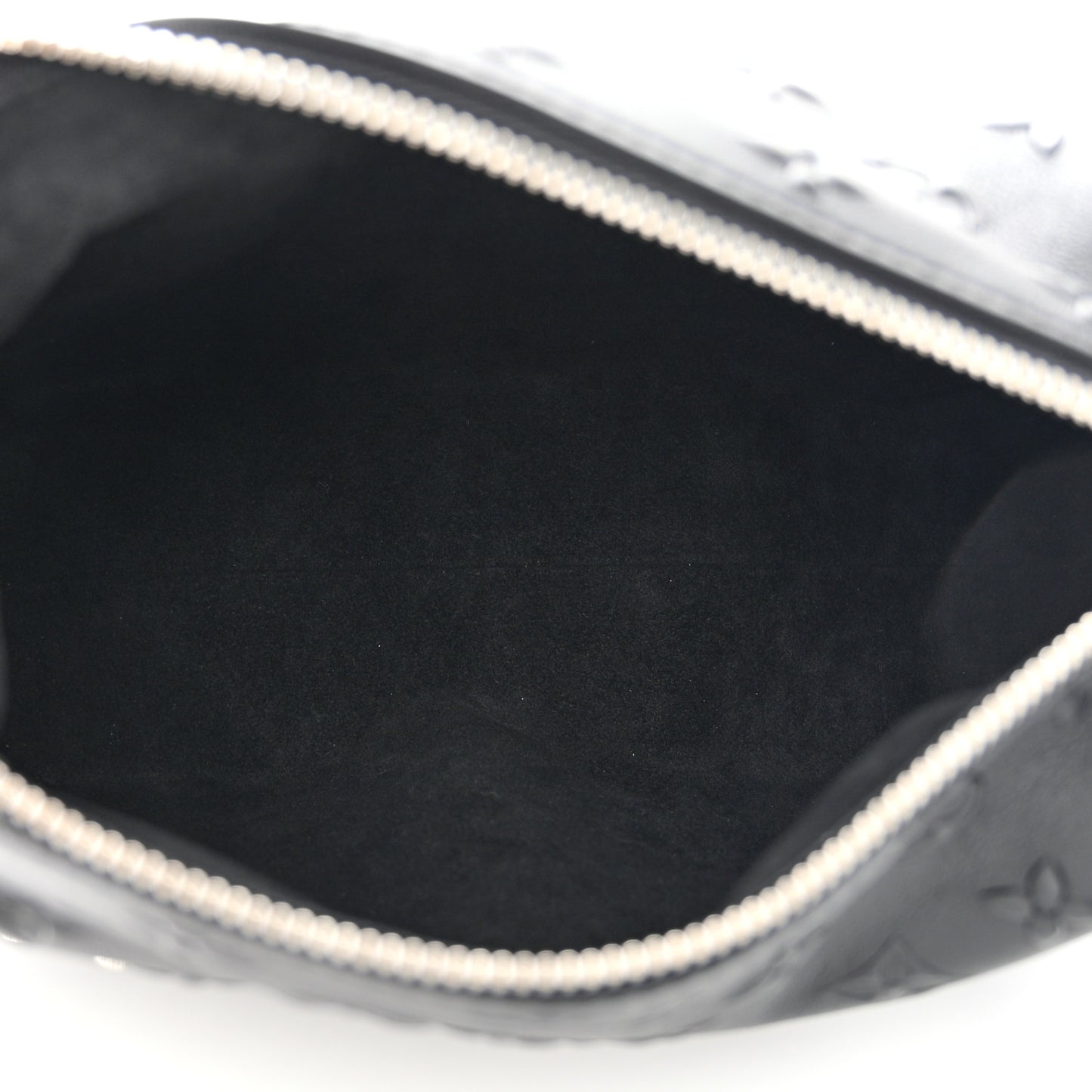 Calfskin Debossed Monogram Side Trunk Black