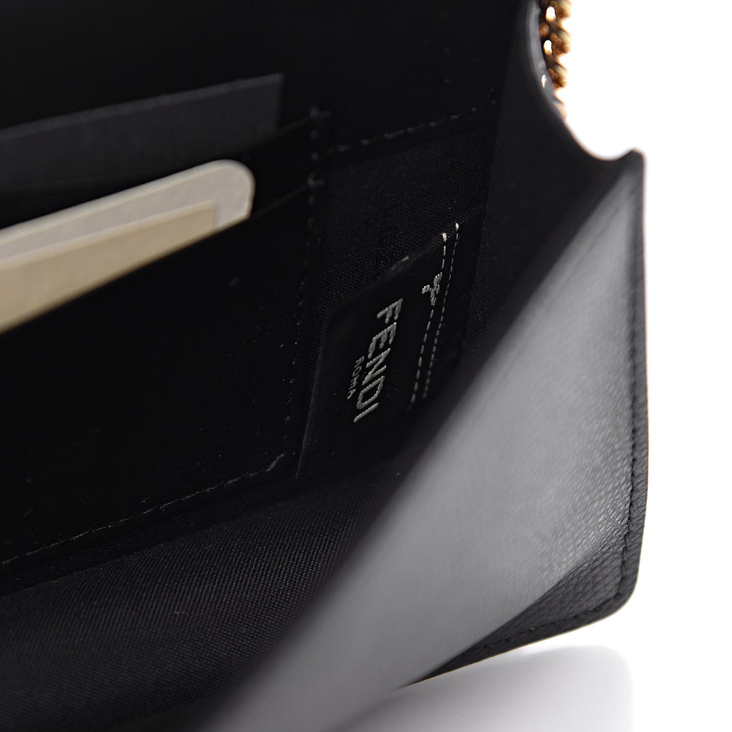 Vitello Cruise F is Fendi Bi-Color FF 1974 Embossed Envelope Belt Bag Maya Black