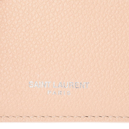 Saint Laurent Grained Calfskin 5 Fragments Zip Pouch Card Holder Nude Powder 9 of 11
