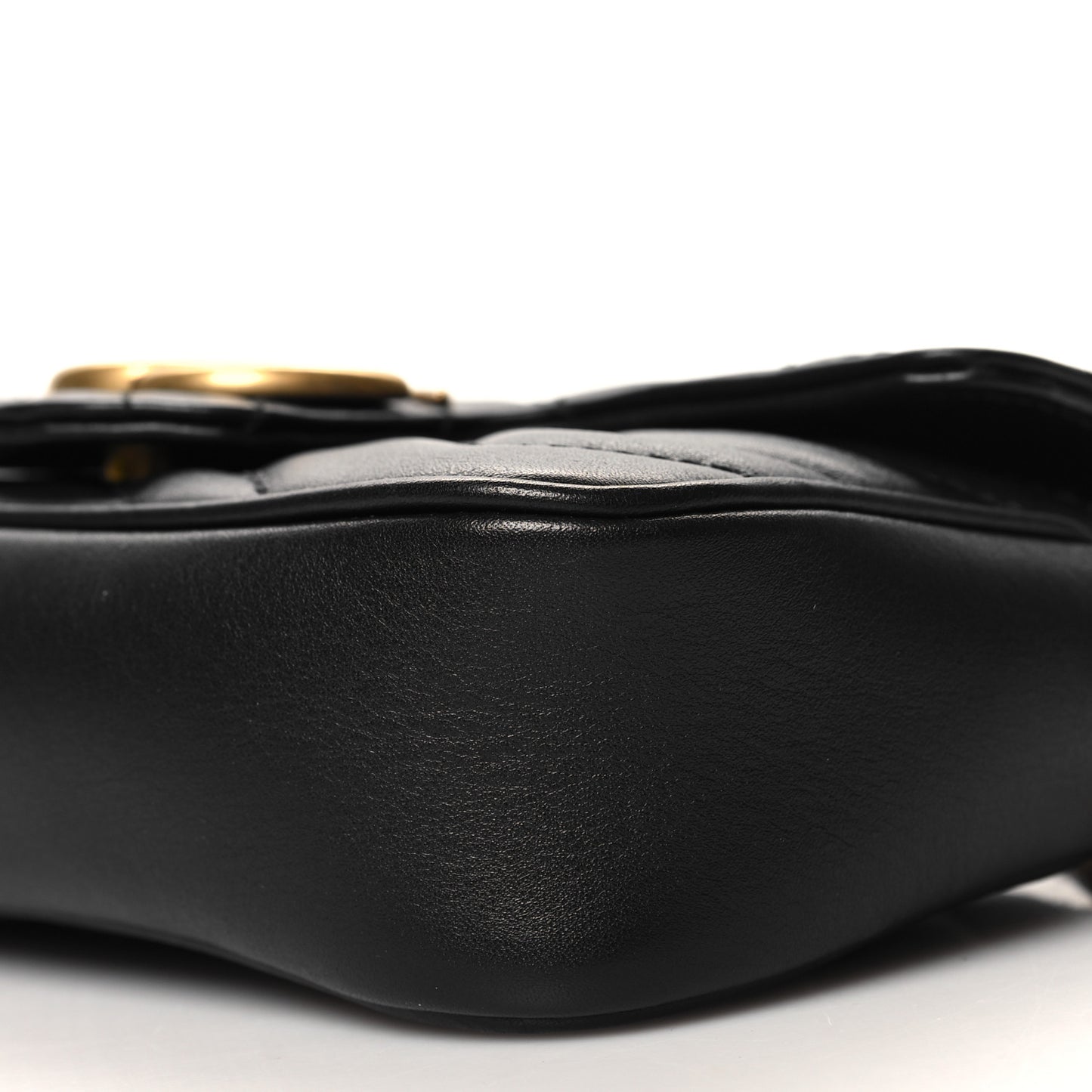 Calfskin Matelasse Super Mini GG Marmont Shoulder Bag Black