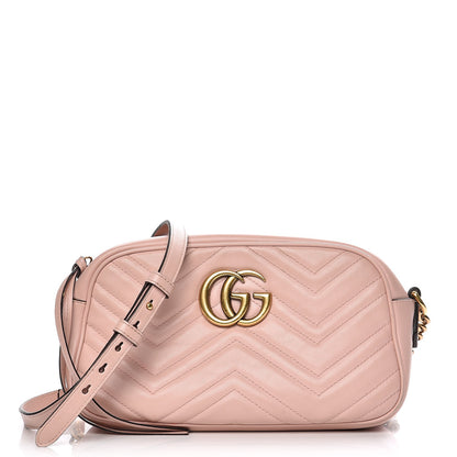 Gucci Calfskin Matelasse Small GG Marmont Chain Shoulder Bag Perfect Pink 1 of 15