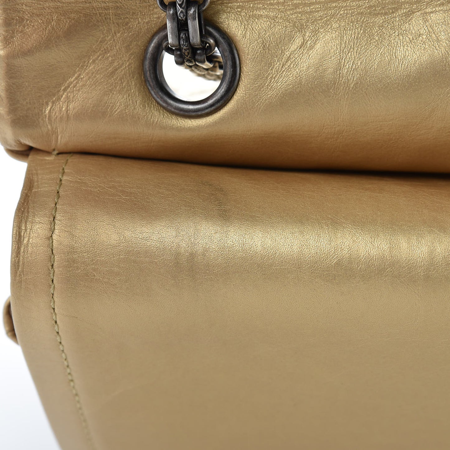 Metallic Aged Calfskin Quilted 2.55 Reissue 227 Flap Gold