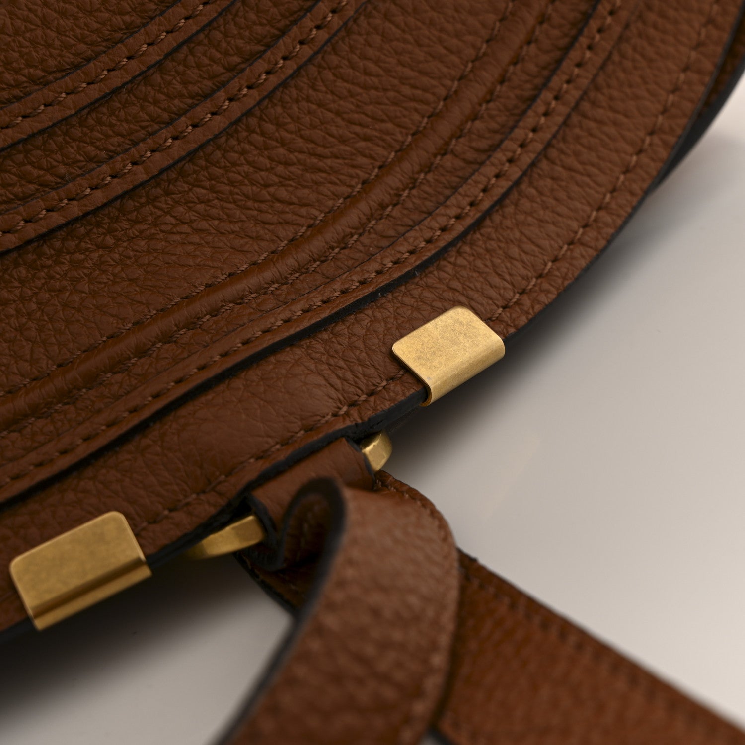 Chloe Calfskin Medium Marcie Round Crossbody Bag Tan 12 of 15