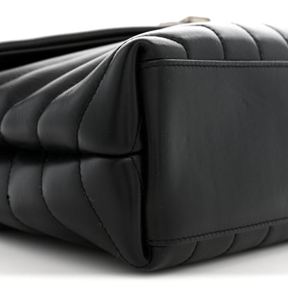 Saint Laurent Calfskin Y Quilted Monogram Small Loulou Chain Satchel Black 9 of 10