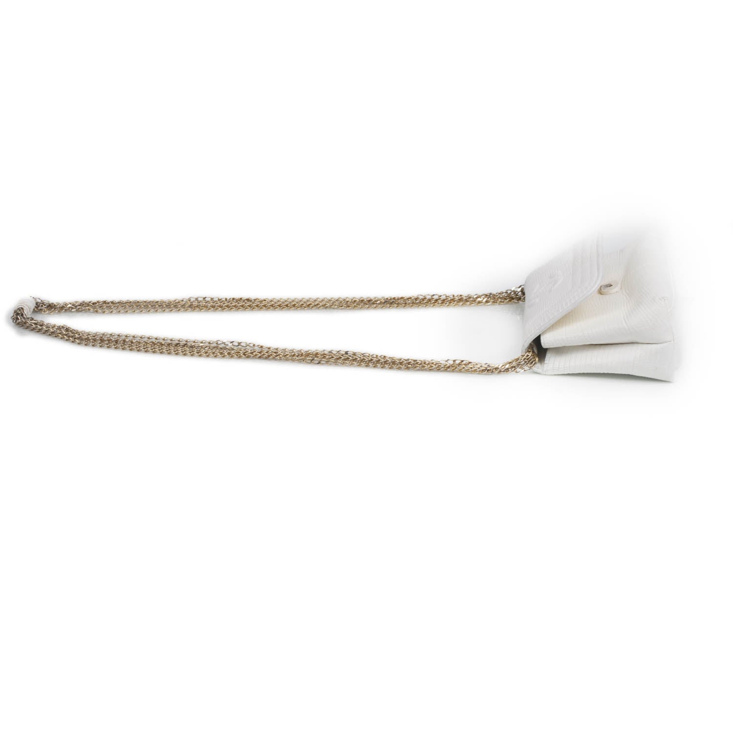 Chanel Lizard Embossed Leather Evening Bag White 7 of 9