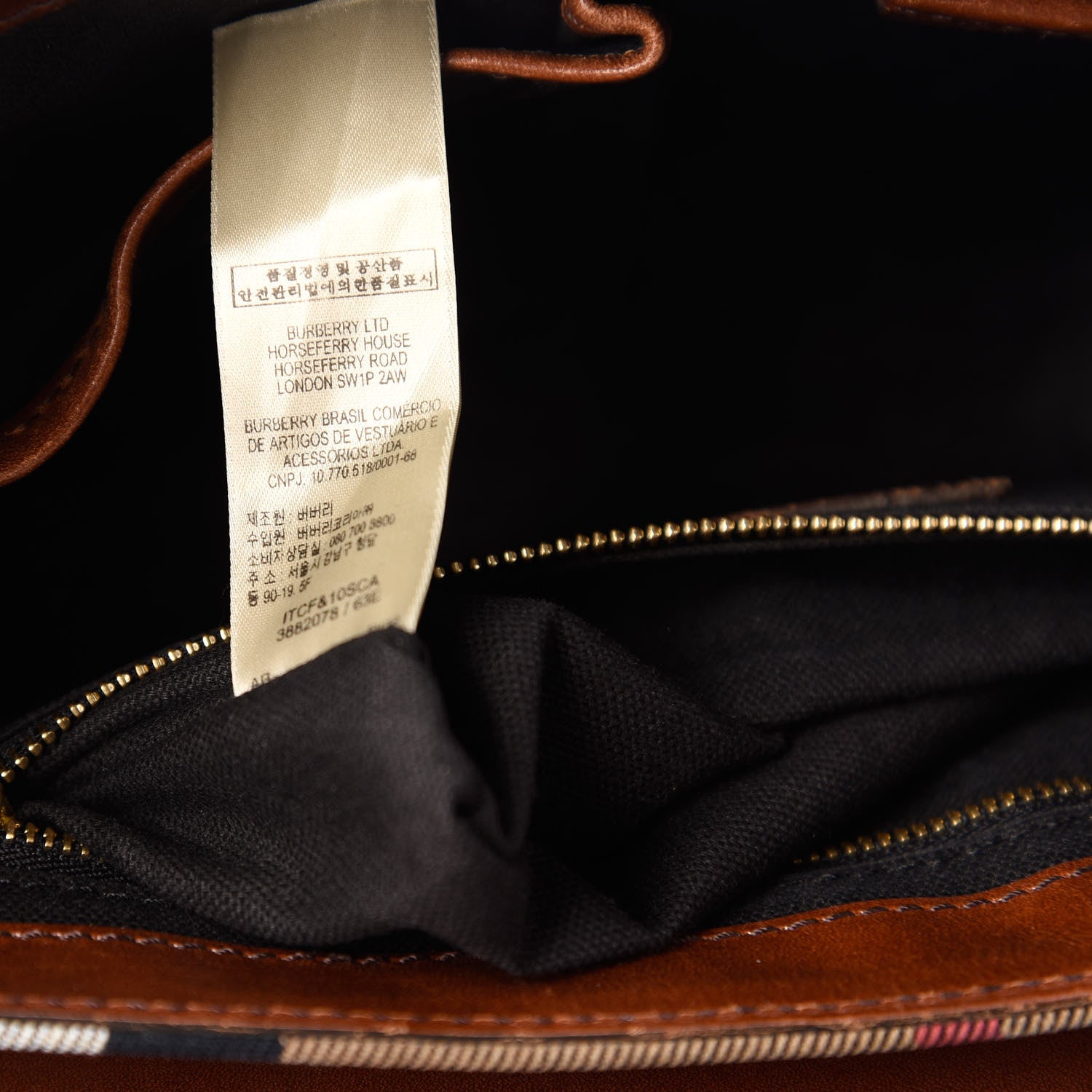 Burberry House Check Bridle Calfskin Small Abbott Crossbody Bag Tan 9 of 11