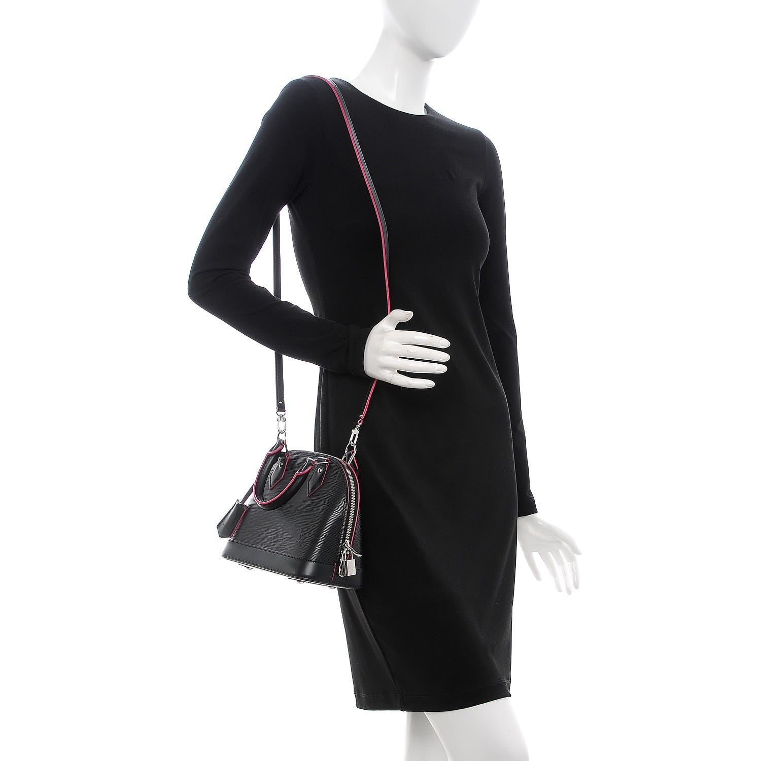 Louis Vuitton Epi Alma BB Black Hot Pink 2 of 8