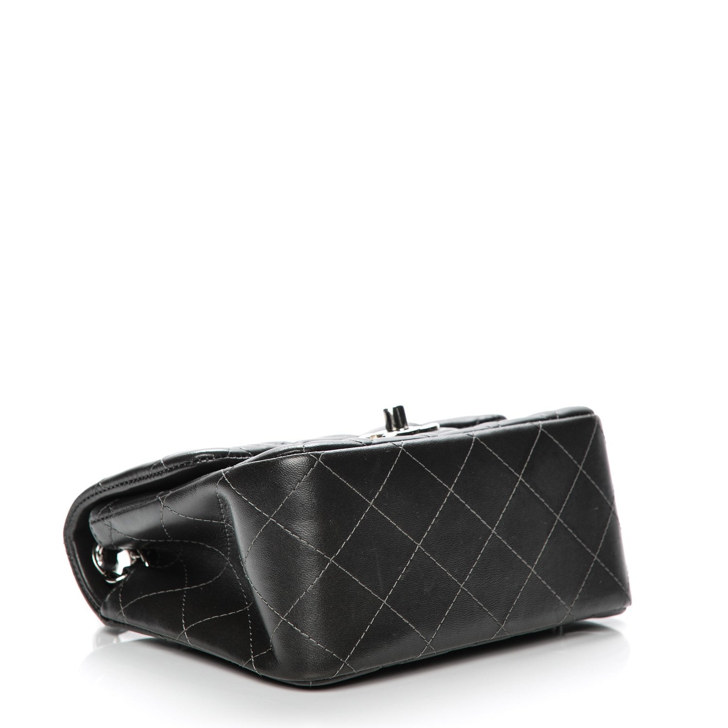 Chanel Lambskin Quilted Mini Square Flap Dark Grey 11 of 14