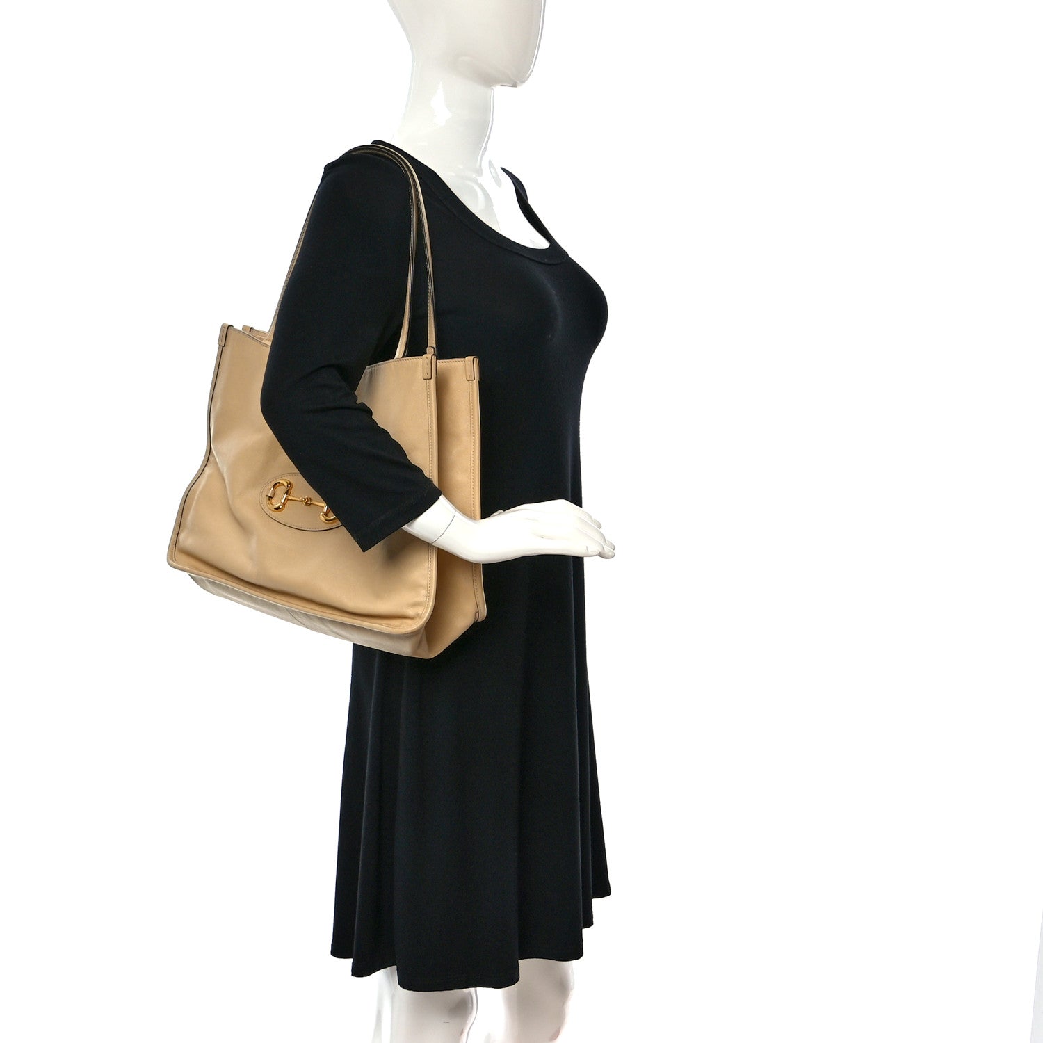 Gucci New Sakai Calfskin Lux Horsebit 1955 Tote Bag Bubble Tea 2 of 11