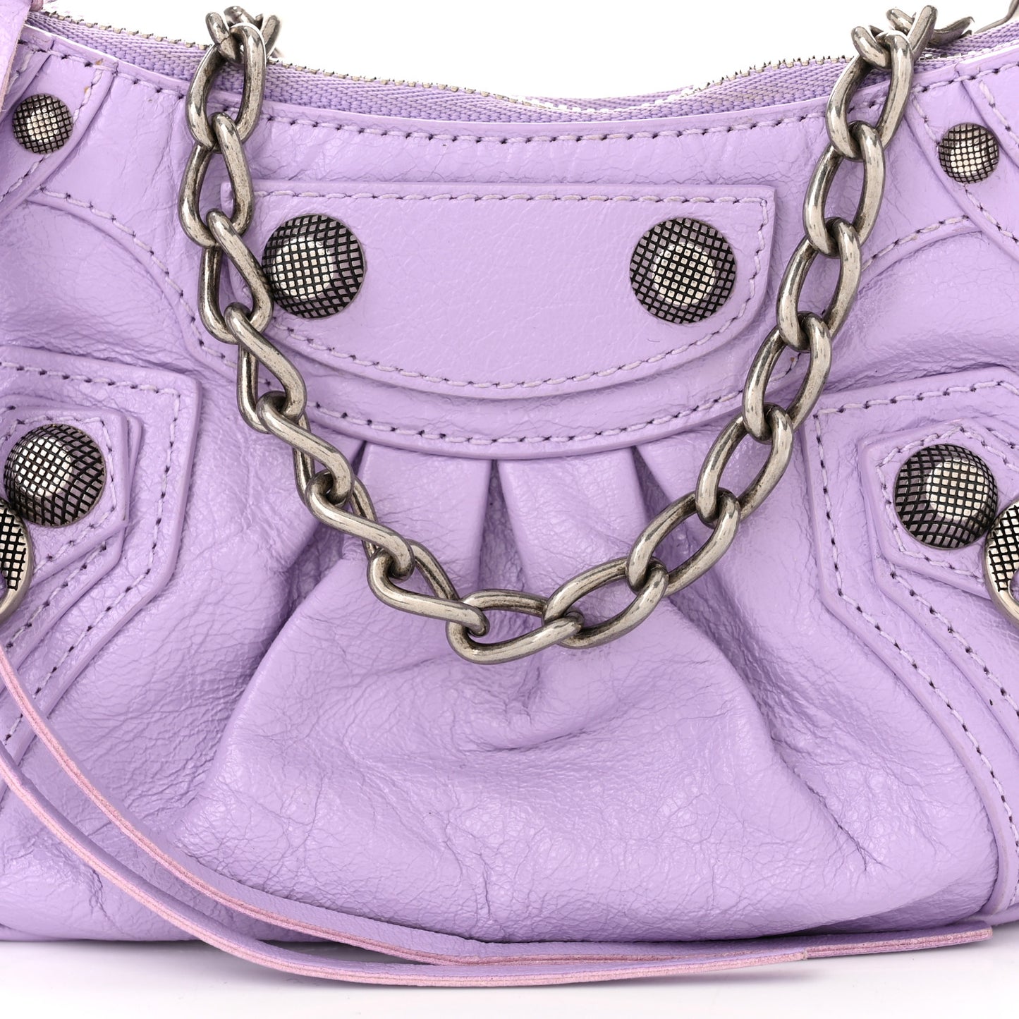 Agneau Arena Le Cagole Mini Purse With Chain Lilac