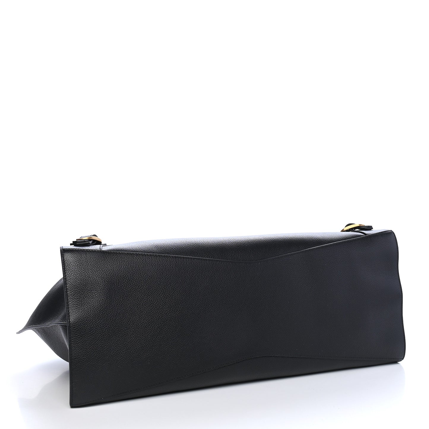 Grained Calfskin Neo Classic Gold Hardware Large Top Handle Bag Black