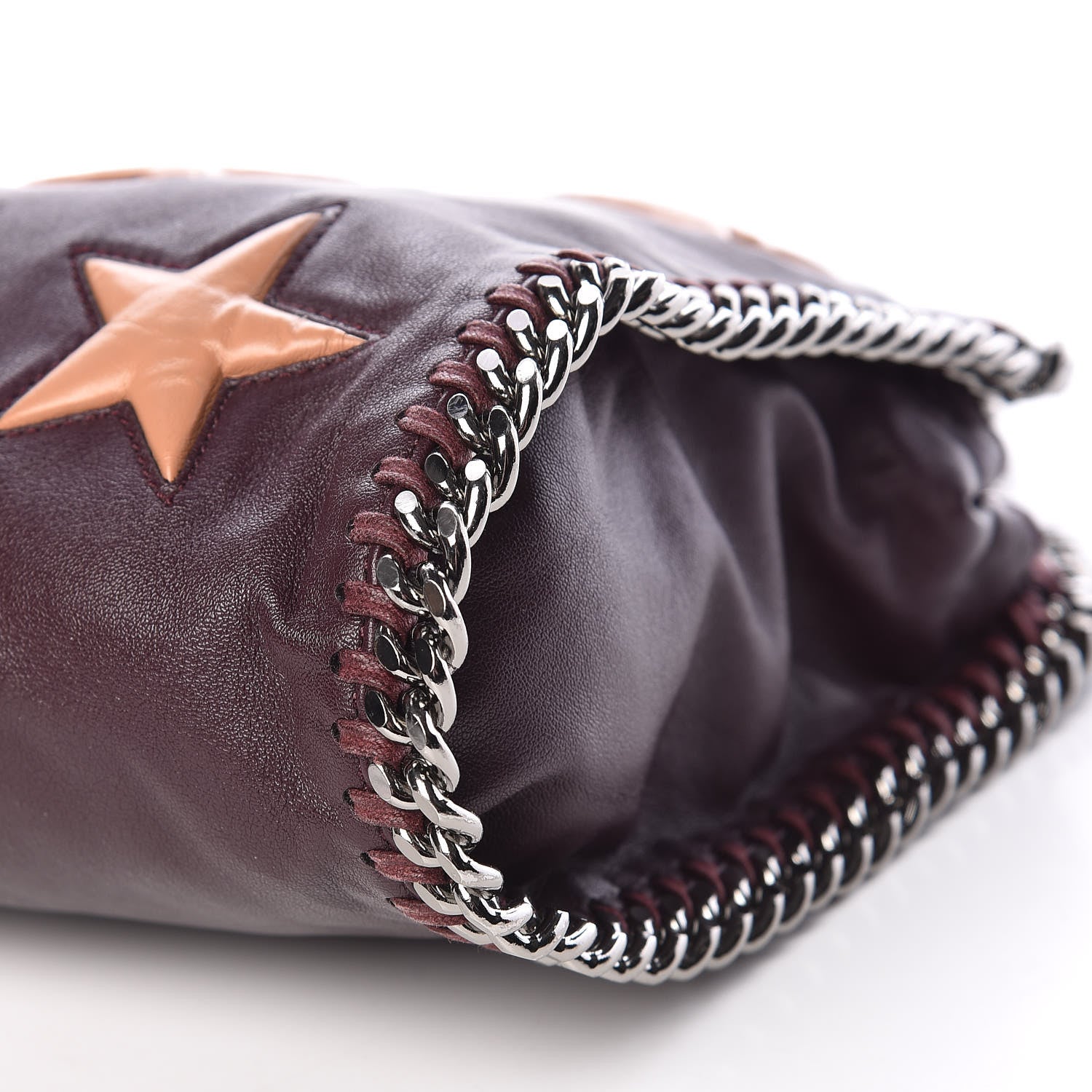 Stella McCartney Alter Nappa Embossed Mini Star Falabella Tote Burgundy 7 of 10